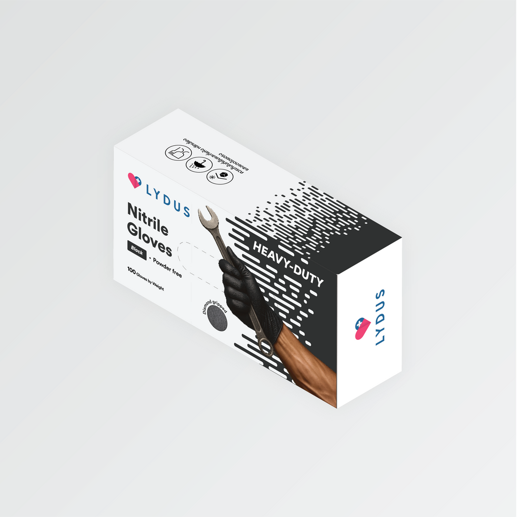 LYDUS™ Black Nitrile – Heavy-Duty series [1 Case]